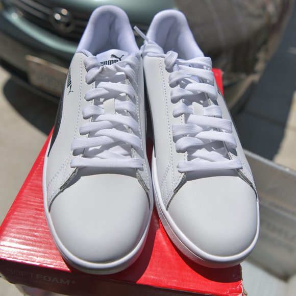 PUMA Men's Smash v2 Sneaker Leather in White - Picture 2 of 6